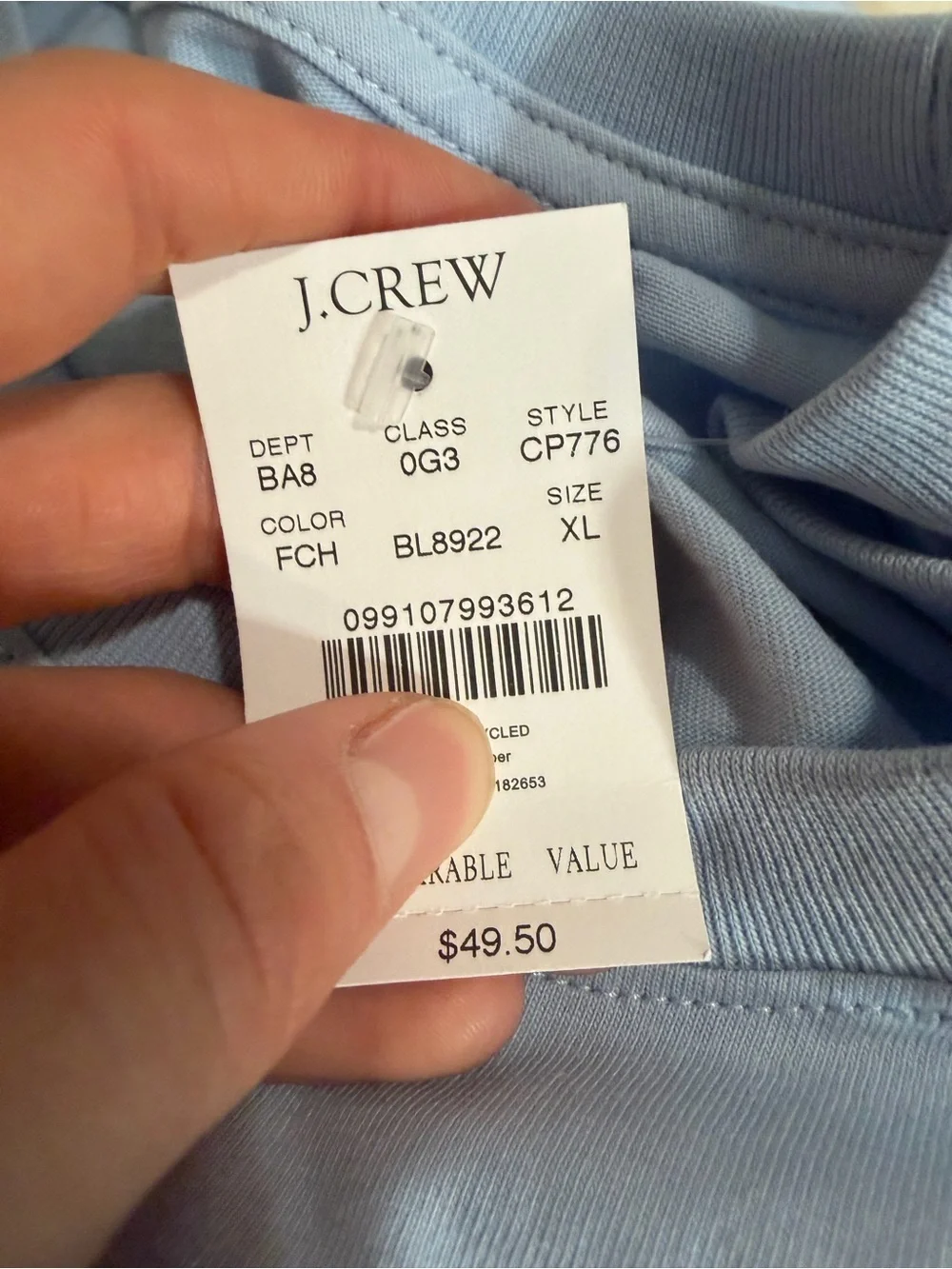 J crew faded chambray essential tee